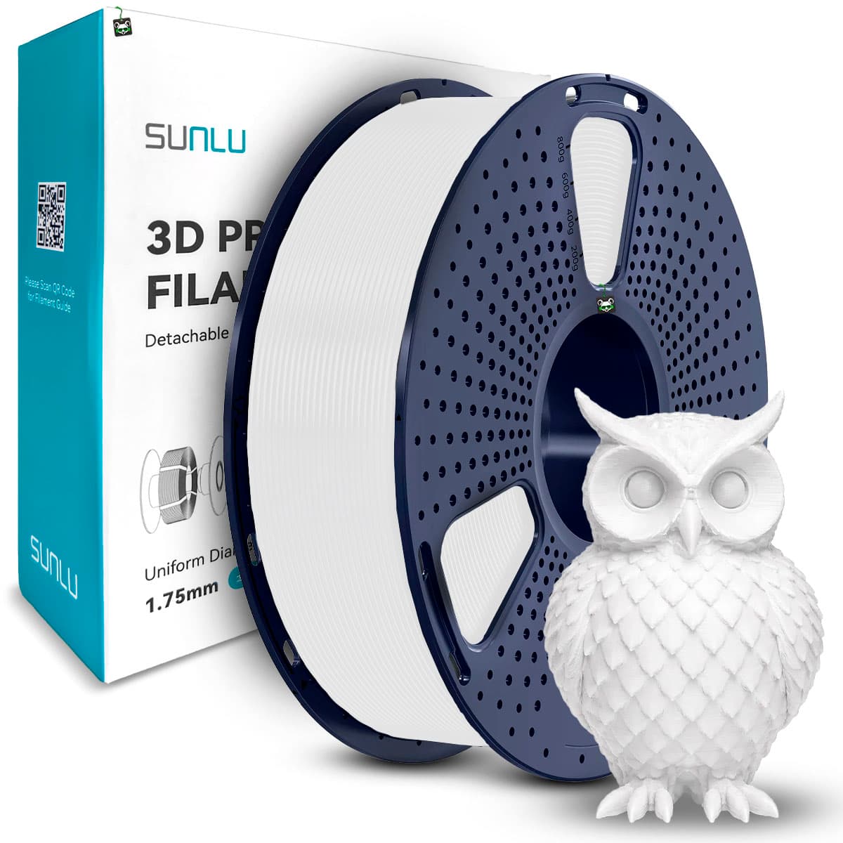 Filamento Sunlu PLA Classico Branco 1.75MM, 1KG/SPOOL (white)