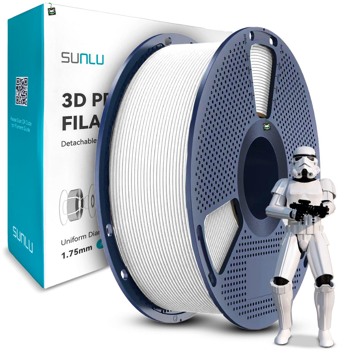 Filamento Sunlu ABS Branco 1.75MM, 1KG/SPOOL (white)