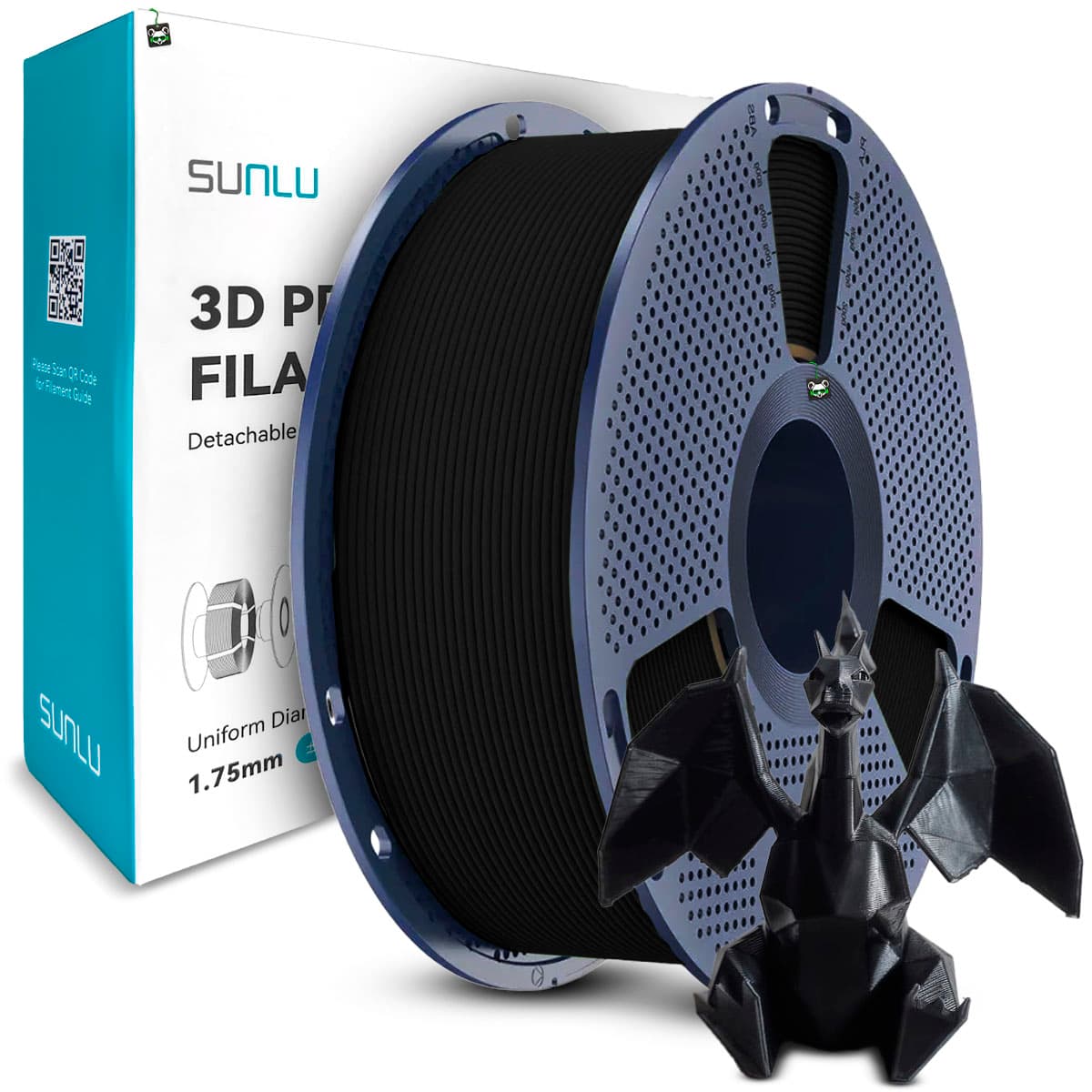 Filamento Sunlu PETG Preto 1.75MM, 1KG/SPOOL (black)