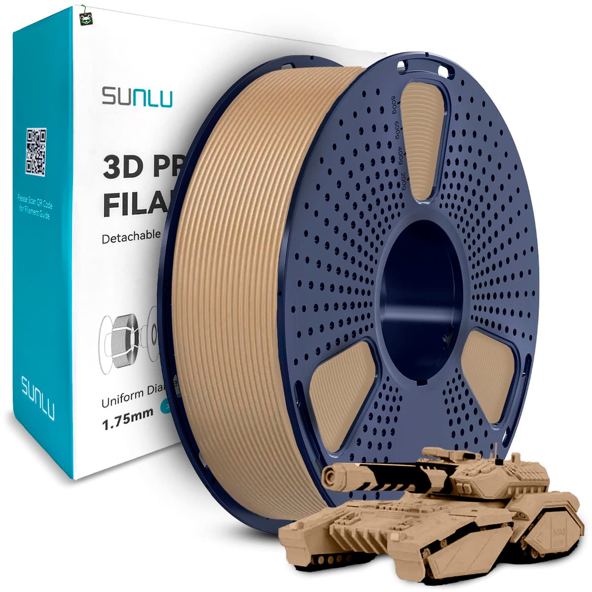 Filamento Sunlu PLA Carvalho-marrom Claro 1.75MM, 1KG/SPOOL (oak)