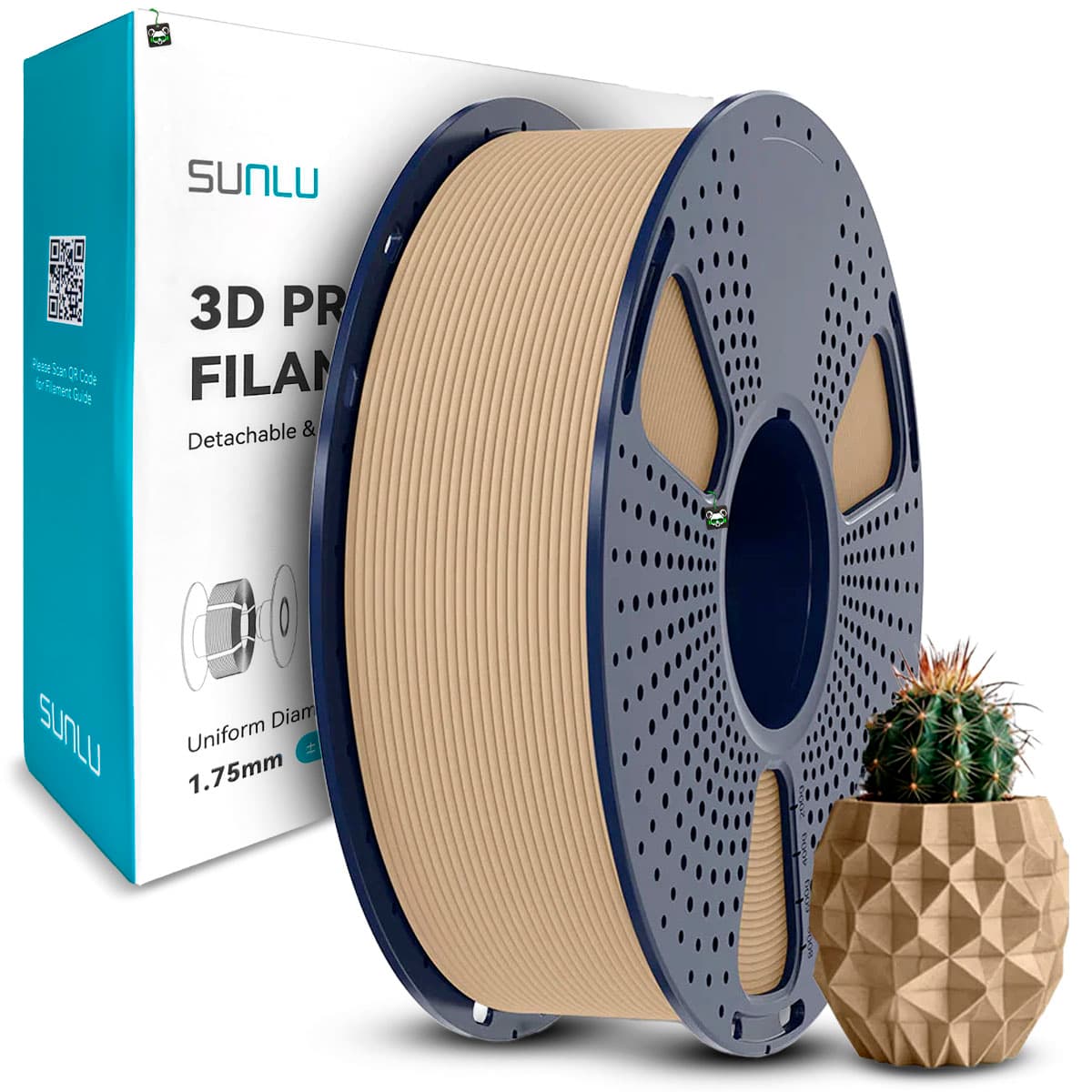 Filamento Sunlu Wood Maple-wood (madeira Bordo) 1.75MM, 1KG/SPOOL
