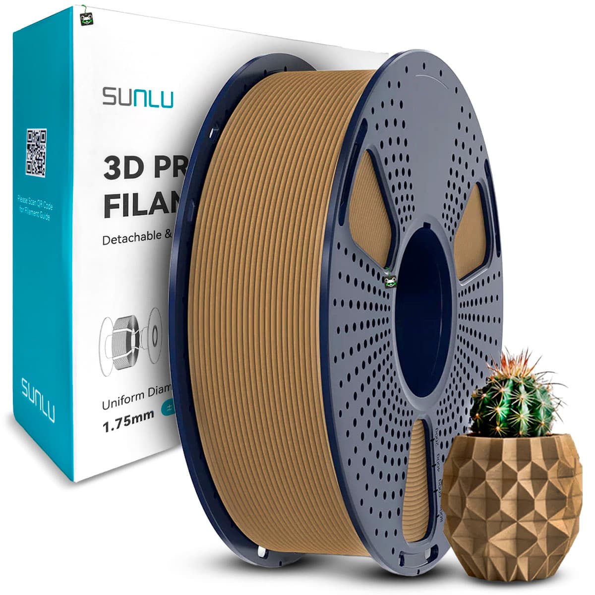 Filamento Sunlu Wood (madeira) 1.75MM, 1KG/SPOOL (wood)