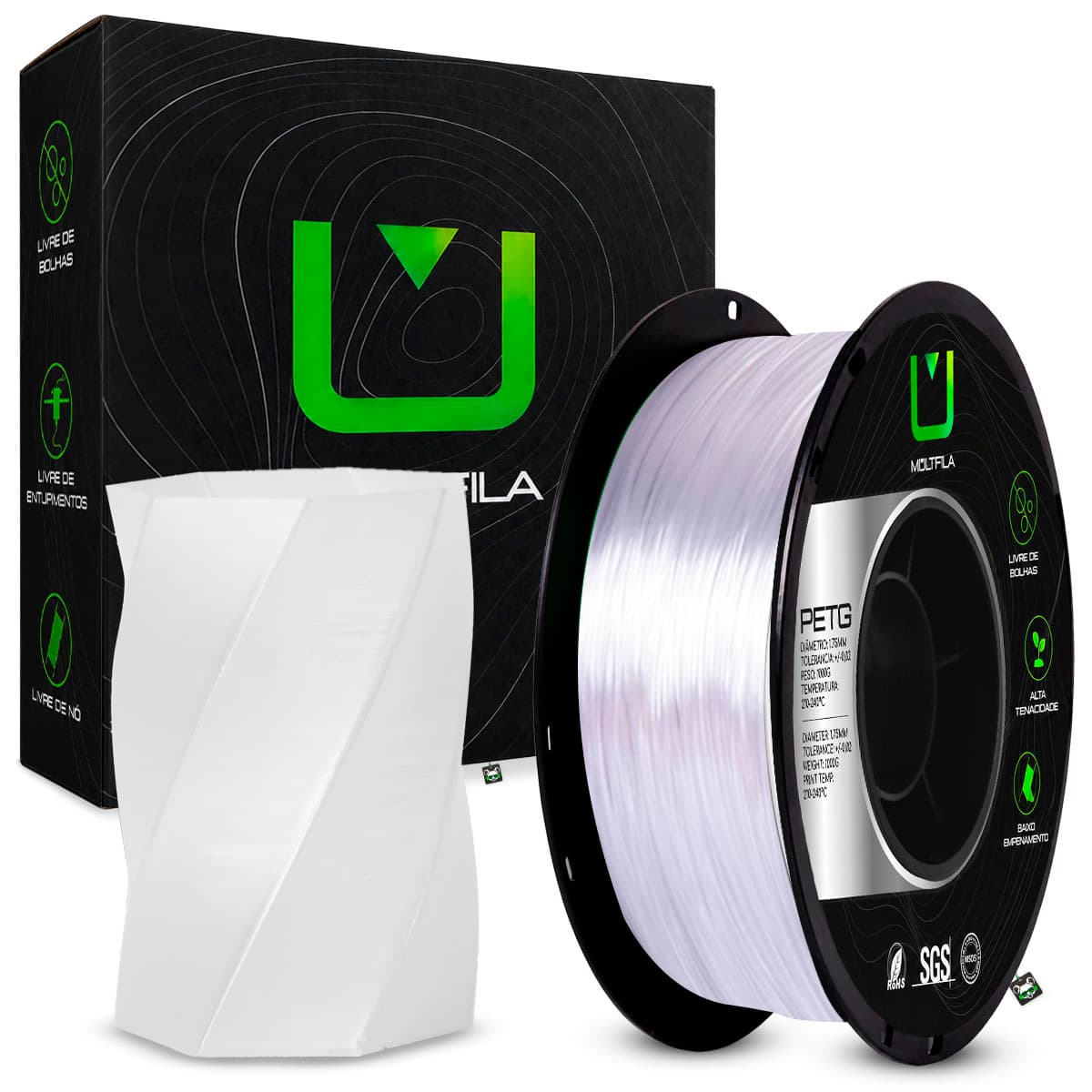 Filamento PETG Transparente