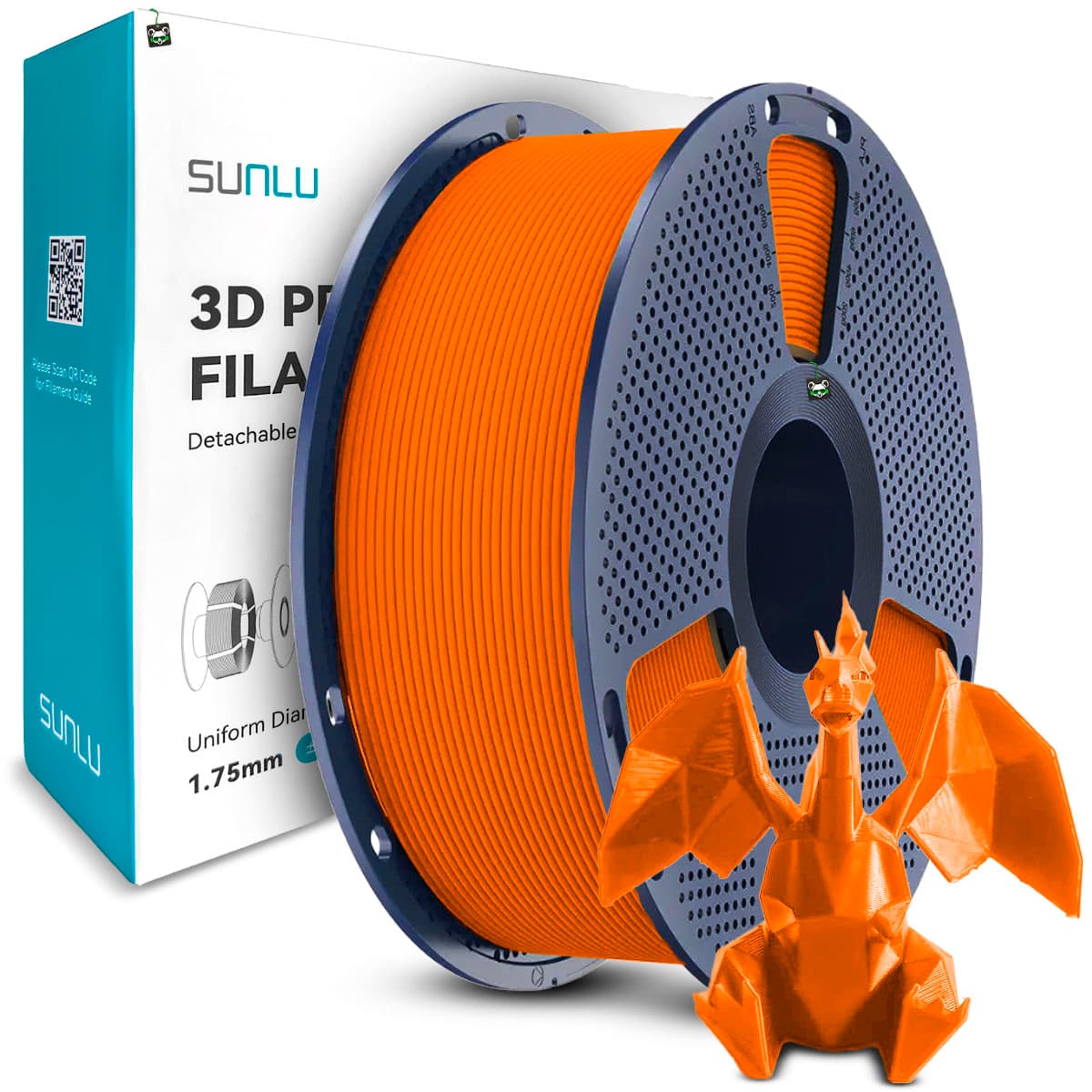 Filamento Sunlu TPU Laranja 1.75MM, 1KG/SPOOL (orange)