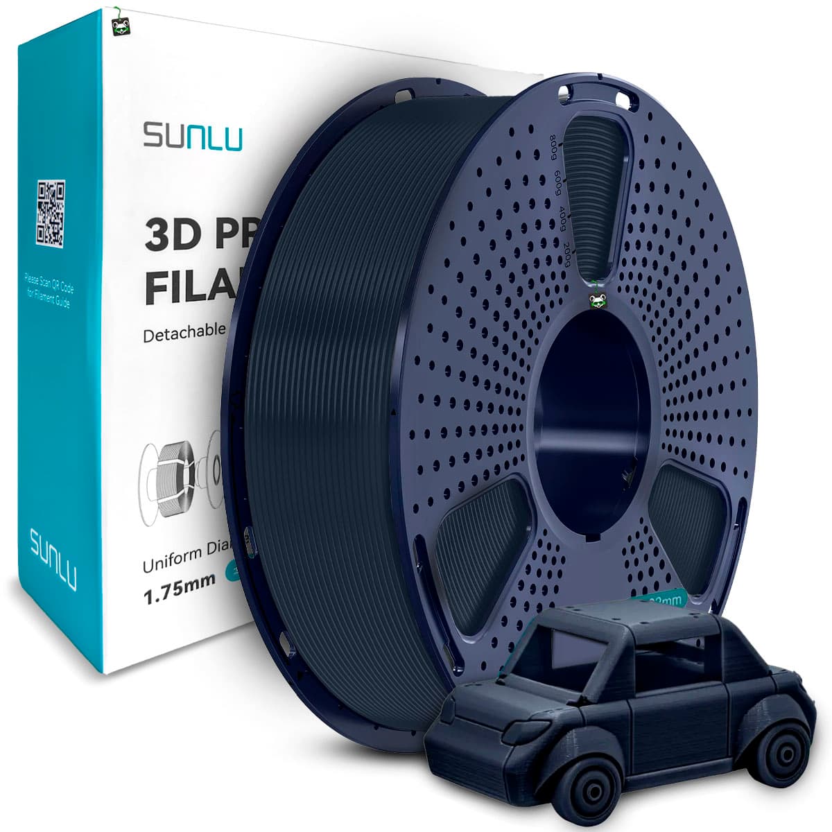 Filamento Sunlu PLA Meia-noite 1.75MM, 1KG/SPOOL (midnight)