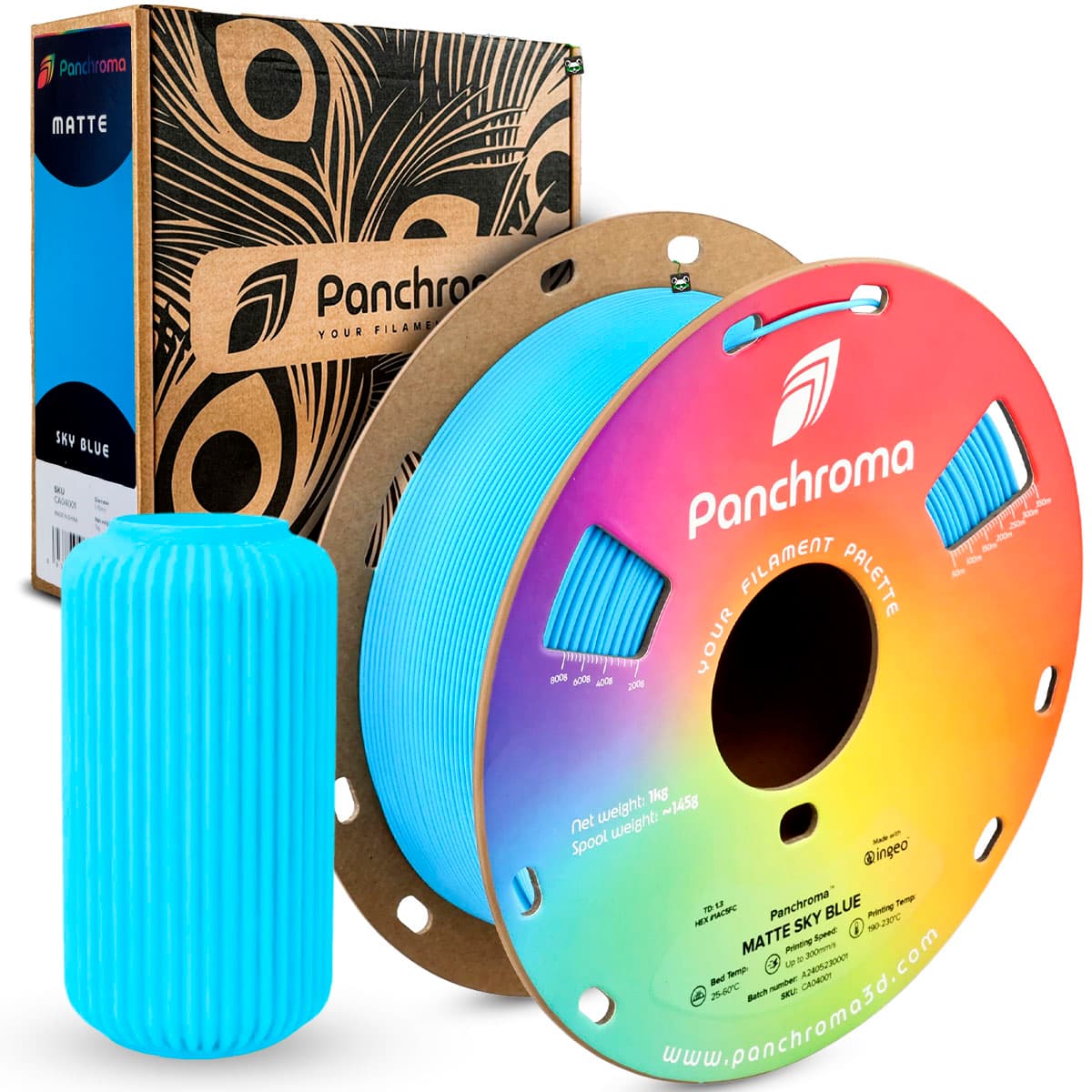 Filamento Polymaker PLA Matte 1.75MM 1KG Sky Blue Azul Céu