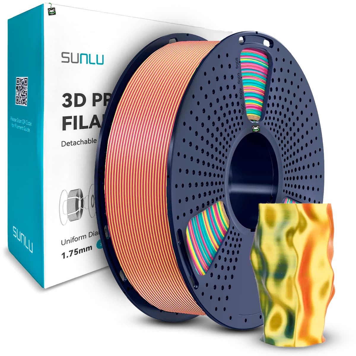 Filamento Sunlu Silk Pla+ 4 Cores, 1.75MM, 1KG/SPOOL (blue,purple,orange,yellow)