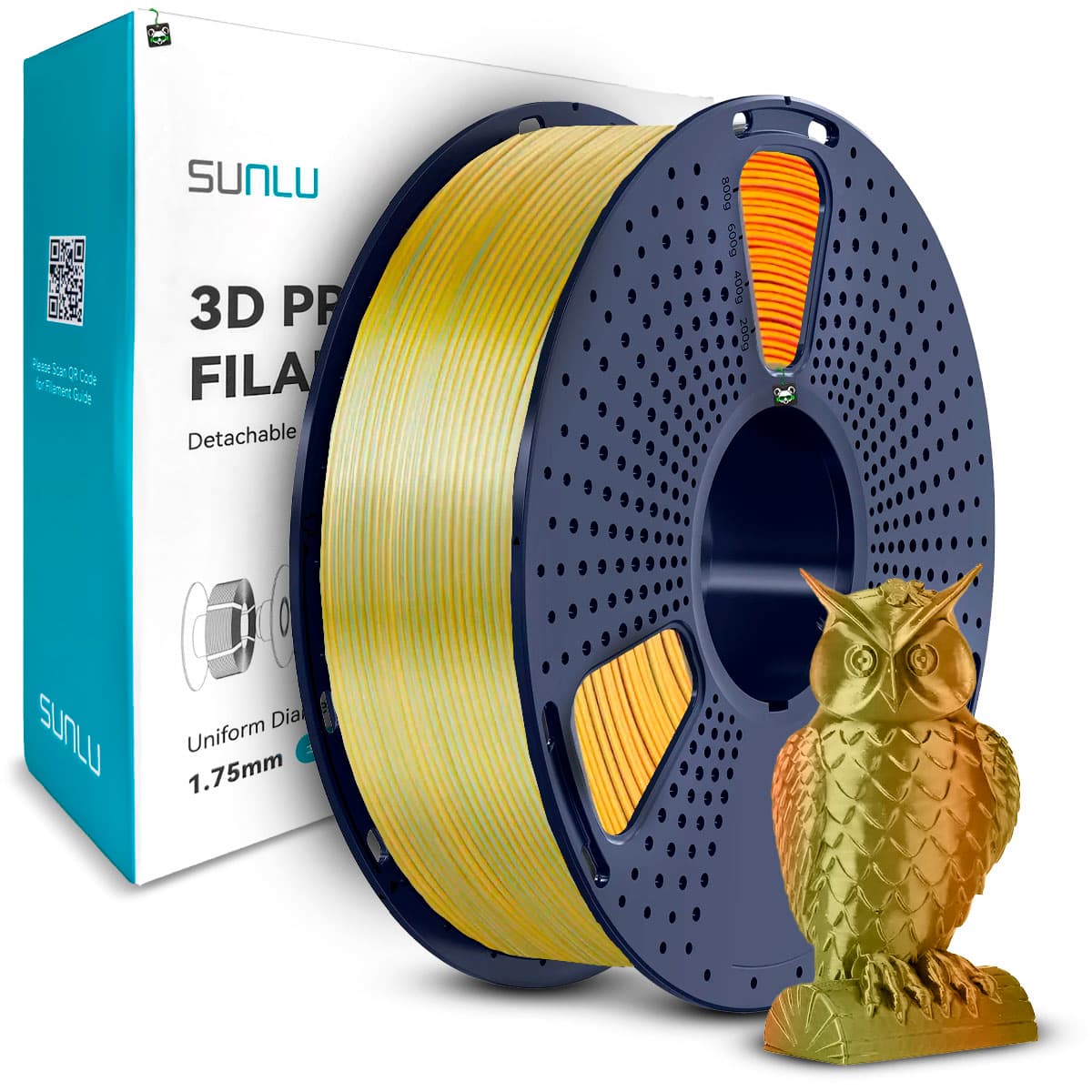 Filamento Sunlu Silk Pla+ Tri Col. Vermelho/amarelo/verde 1.75MM, 1KG (r/y/g)