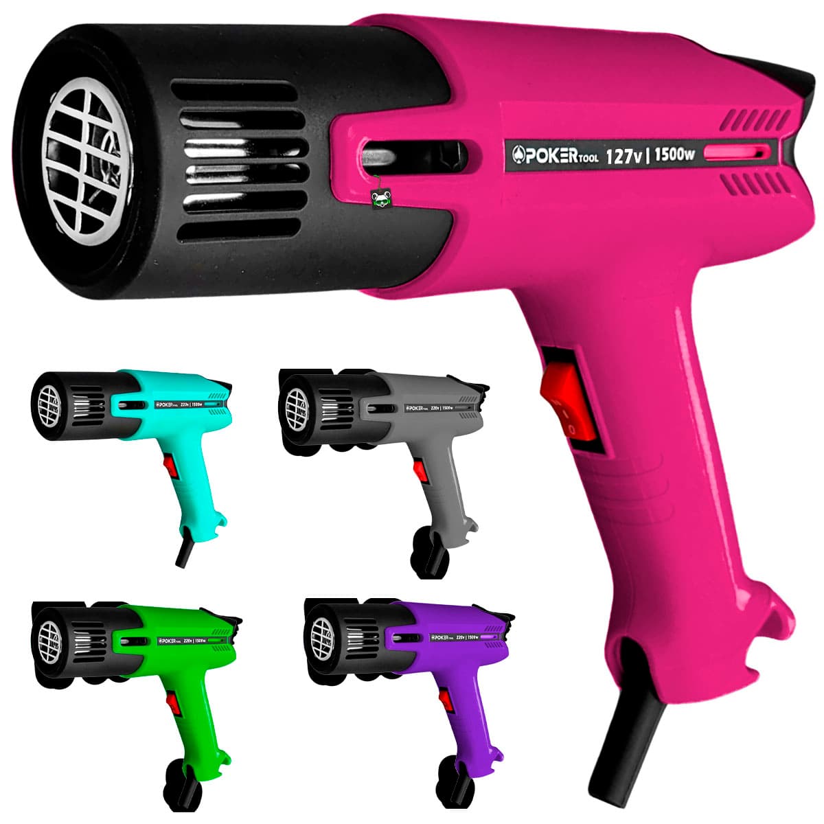 Soprador Termico Poker Rosa Neon 127V 60HZ 1500W
