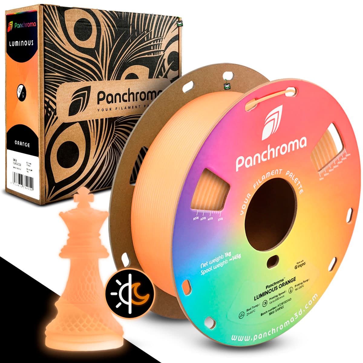 Filamento Polymaker Panchroma PLA Luminoso 1.75MM 1KG Laranja