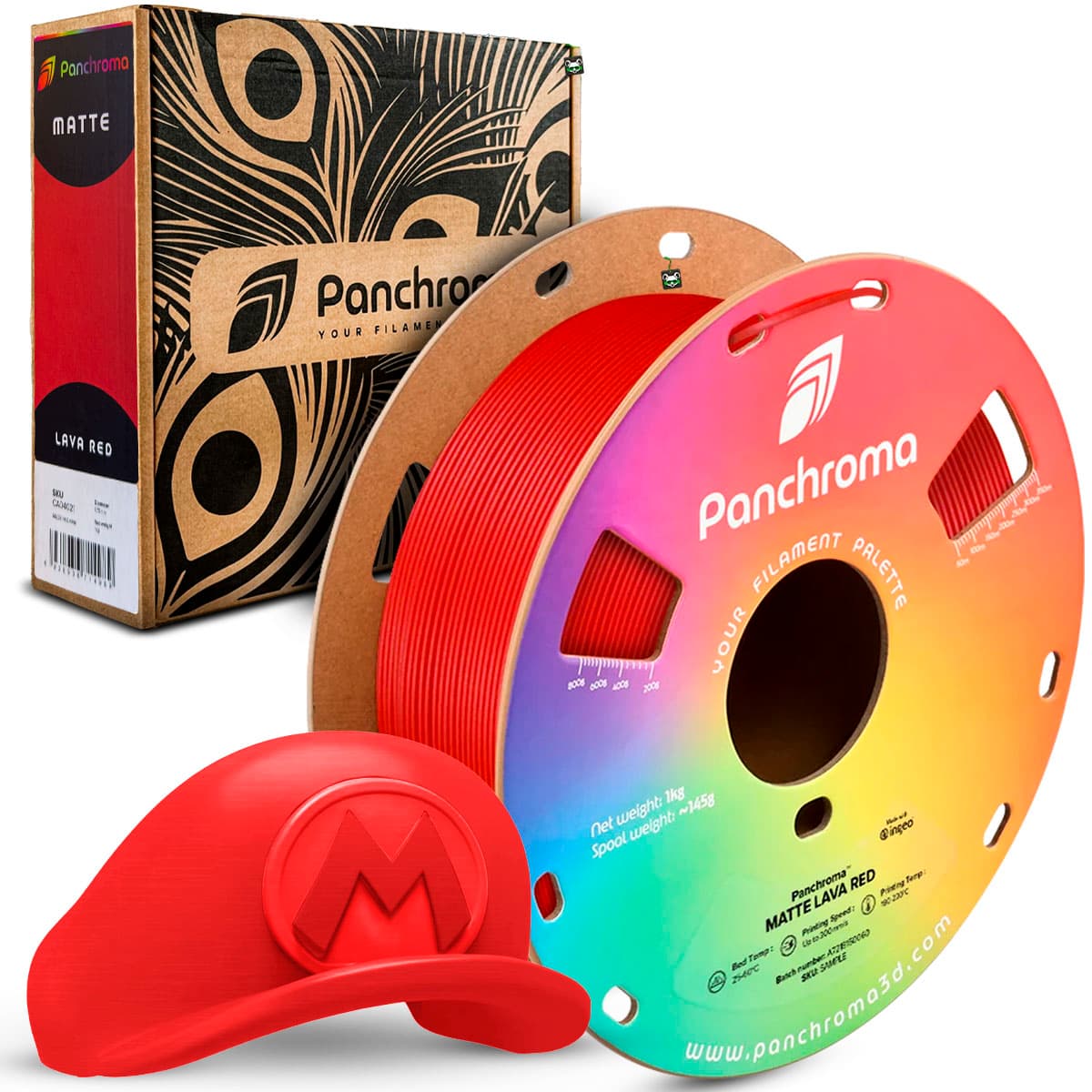 Filamento Polymaker PLA Matte 1.75MM 1KG Lava Red Vermelho Lava