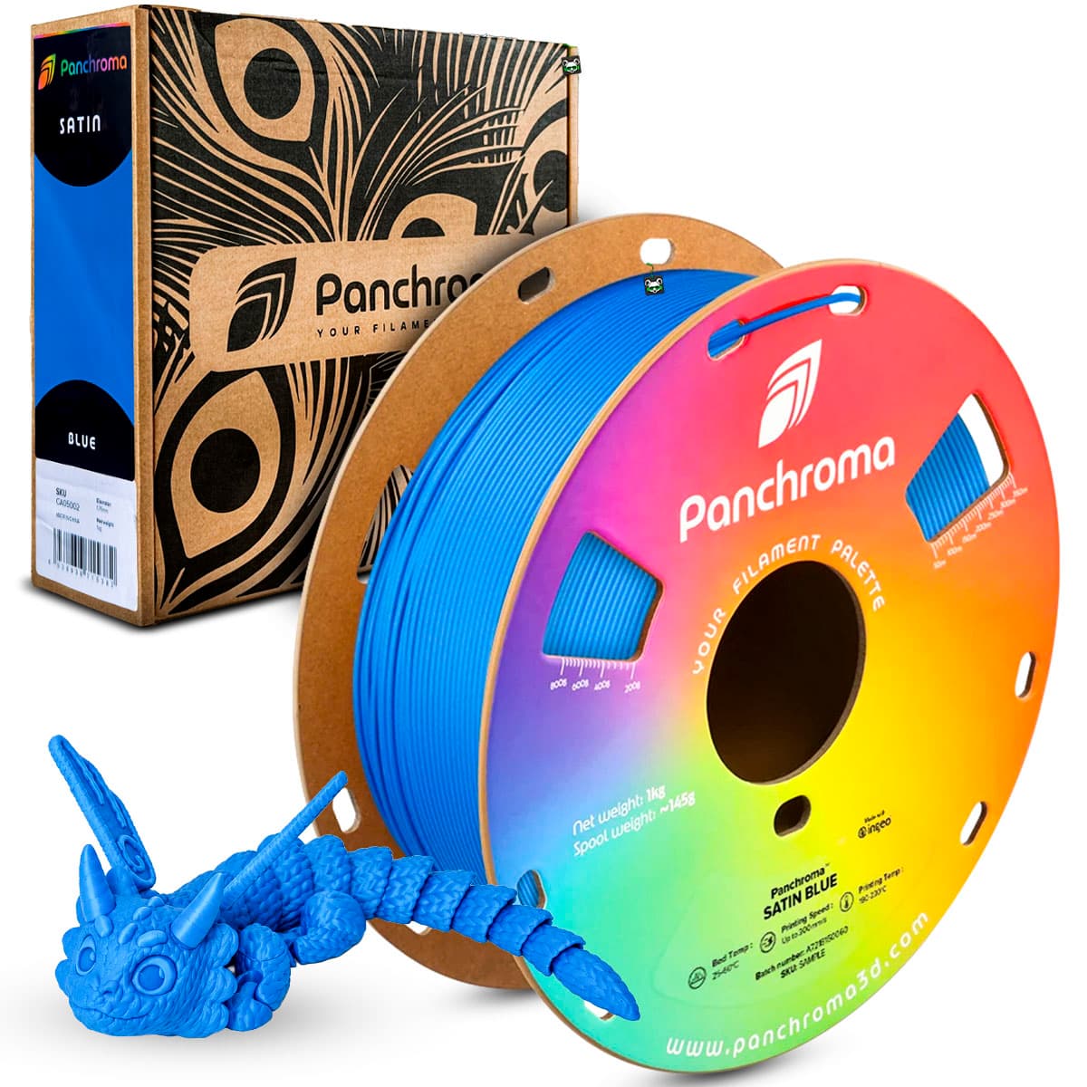 Filamento Polymaker PLA 1.75MM 1KG Satin Blue Azul Cetim