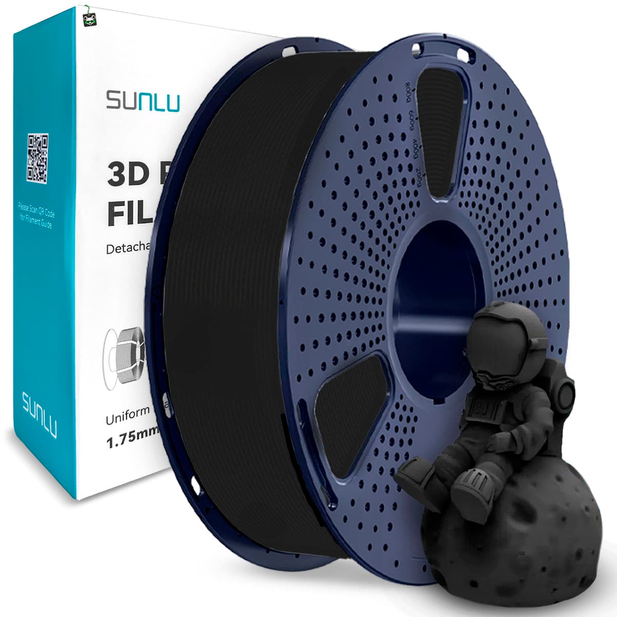Filamento Sunlu PLA Preto Fosco 1.75MM, 1KG/SPOOL (matte Black)