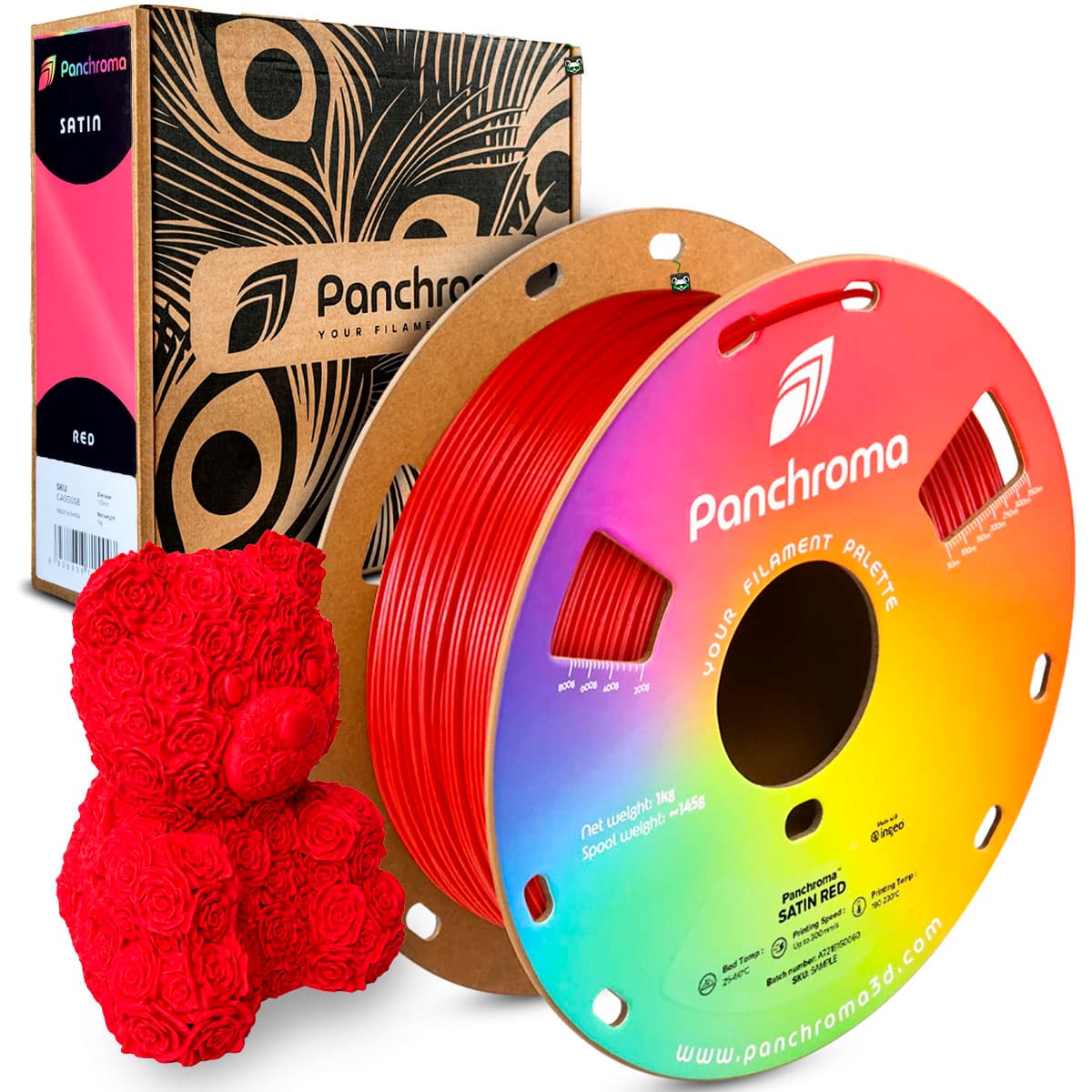 Filamento Polymaker PLA 1.75MM 1KG Satin Vermelho Cetim